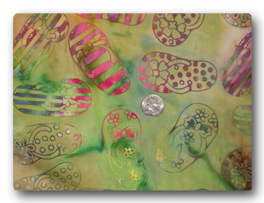 Flip Flops on Green Tie Dye-