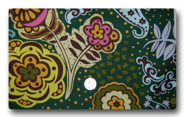 Cotton Candy Flowers on Dark Green-