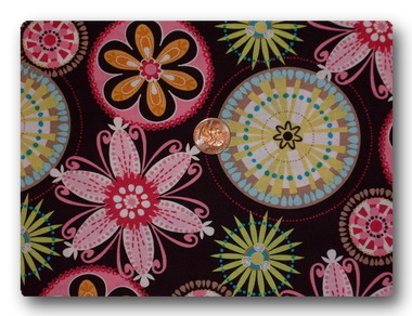 Psychedelic Flowers on Brown-
