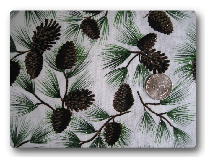 Pine Cones with Silver Snow-