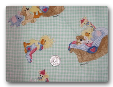 Baby Suzys Zoo on Green Gingham-