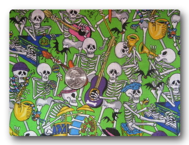 Day of the Dead Skeletons on Green-