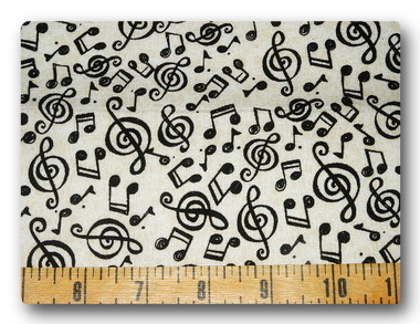 Black Music Notes on Beige-