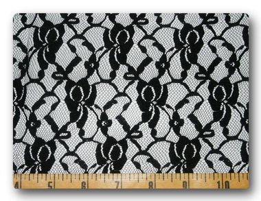 Lace - Black on White Cotton-