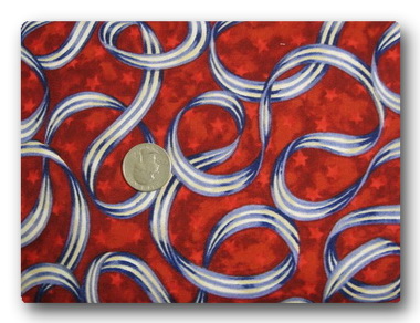 Flag - Blue Striped Ribbon on Red-