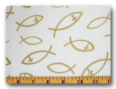 Christian Fish-Gold on White-
