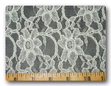 Lace - Ivory on Black Cotton-