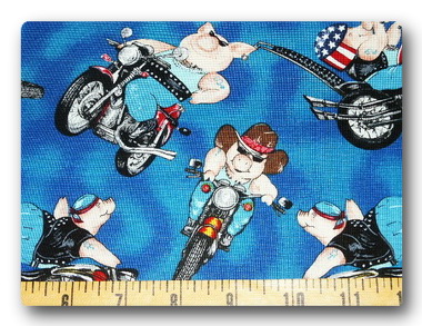 Pigs on Bikes on Blue-