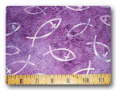 Christian Fish-White on Purple-