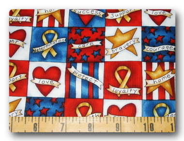 Ribbon - USA Squares with Yellow Ribbons-