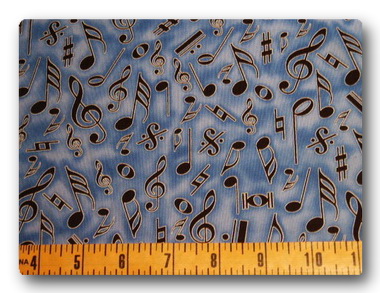 Black Music Notes on Blue-