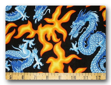 Dragons - Blue Dragons and Gold Flames-