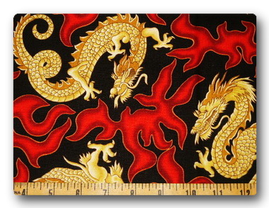 Dragons - Gold Dragons and Red Flames-