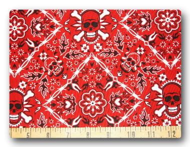 Skulls on Red Bandana-